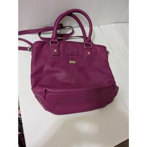THIRTY-ONE Jewel City Fuchsia Purple Pebble Tote Purse 31 Hand Bag Travel